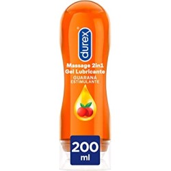 Durex Masaje Lubricante 2 en 1 con Afrodisiaco Guarana 200ml.