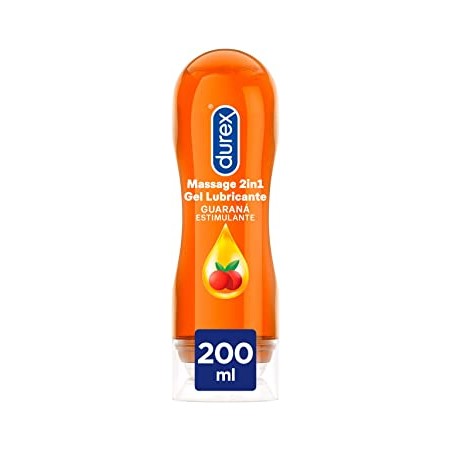 Durex Masaje Lubricante 2 en 1 con Afrodisiaco Guarana 200ml.