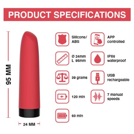 Magic Motion Awaken App Controlled Mini Vibrator red