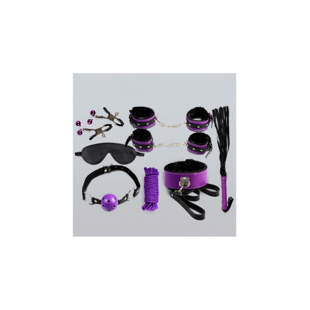Kit de Bondage de 8 Piezas - Morado y Negro: Descubre el Placer en el BDSM - sado