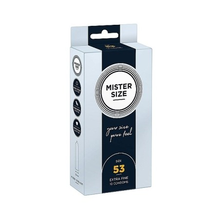 Mister Size Pure Feel Extra Fino 53 mm - Aumenta Tu Placer con 10 Unidades