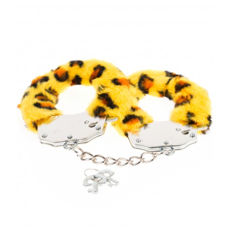 Argus Fetish Furry Cuffs Leopard Esposas Metalicas