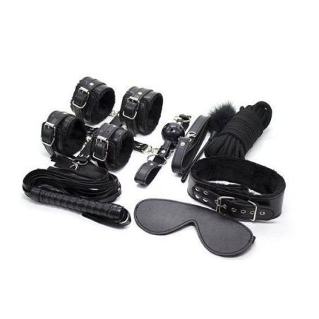 Top Bondage Kit Negro 6 Piezas Bondage en Cuero