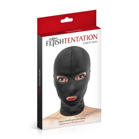 Experimenta el Misterio y la Sensualidad con la Máscara Spandex 3 Aberturas Negra de Fetish Tentation I Mascondon I