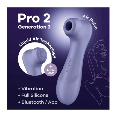 Estimulador Pro 2 Gen 3 Satisfyer con Connect App Lila | Mascondon |