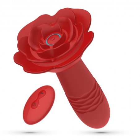 Romeo: La Rosa del Placer con Vibración y Empuje