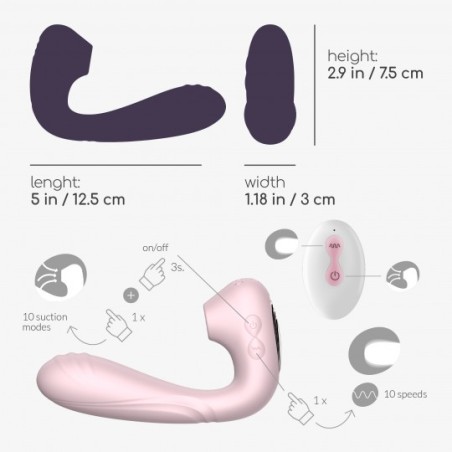 Vibrador succionador Pookie + Crushious Rosa: Revoluciona tu Juego en solitaria o en Pareja - Características