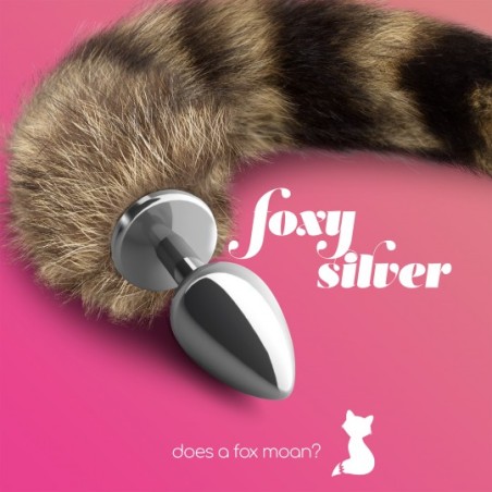 Plug Anal con Cola Foxy Silver de Metal - Crushious