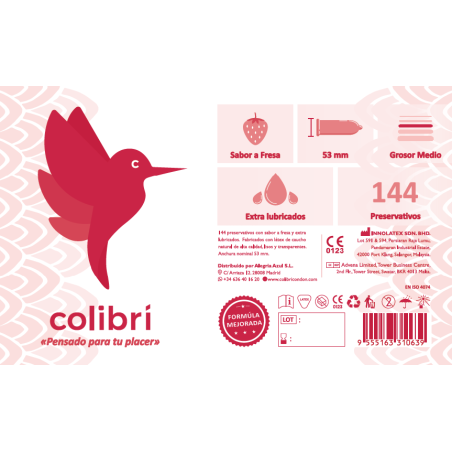 Preservativo Fresa 144 uds Colibri -