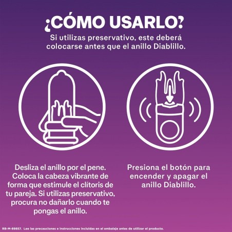 DUREX Anillo Vibrador Intense Orgasmic Diablillo Forma de Usar