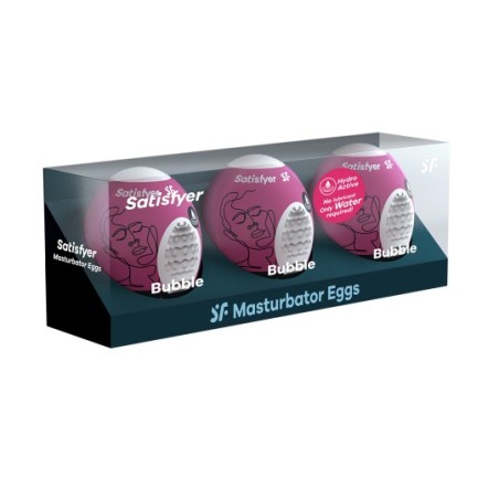 Satisfyer Pack de 3 Masturbator Egg Bubble Momentos Excitantes