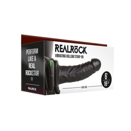Shots Vibrating Hollow Strap-On Without Balls - 6" / 15.5 cm Realidad