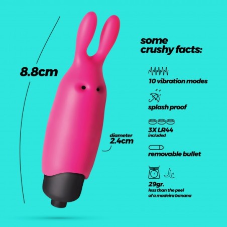 O-Pet Conejo Vibrador con 10 Modos de Vibración Rosa Crushious Técnicamente Único