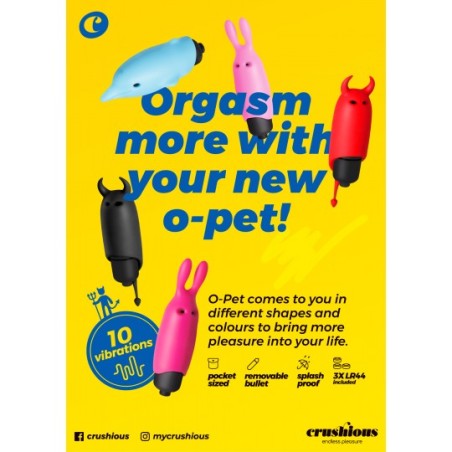 O-Pet Conejo Vibrador con 10 Modos de Vibración Rosa Crushious Fácil manejo
