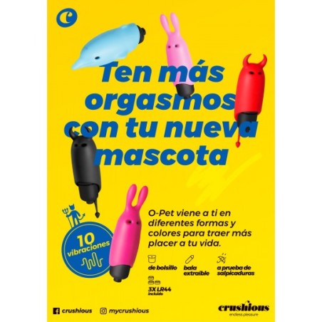 O-Pet Conejo Vibrador con 10 Modos de Vibración Rosa Crushious Orgasmos múltiples