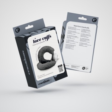 Esposas de Felpa Love Cuffs Crushious Negras | Explora tus Fantasías los Límites los pones tú