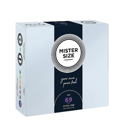 PRESERVATIVOS MISTER SIZE PURE FEEL EXTRA FINO 69 MM 36 UDS