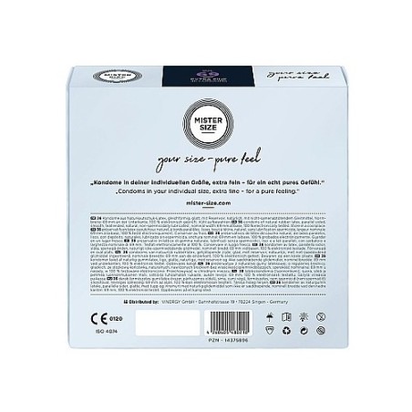 PRESERVATIVOS MISTER SIZE PURE FEEL EXTRA FINO 69 MM 36 UDS