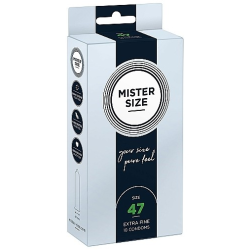 PRESERVATIVOS MISTER SIZE PURE FEEL EXTRA FINO 47 MM 10 UDS