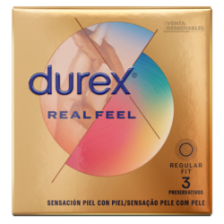 Durex Real Feel - Preservativos Sin Látex Piel con Piel (3 uds)