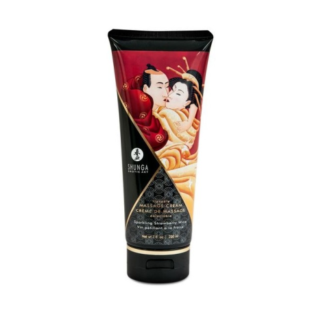 Crema Masaje Shunga Fresa Champagne 200 ml Comestible | Mascondon |