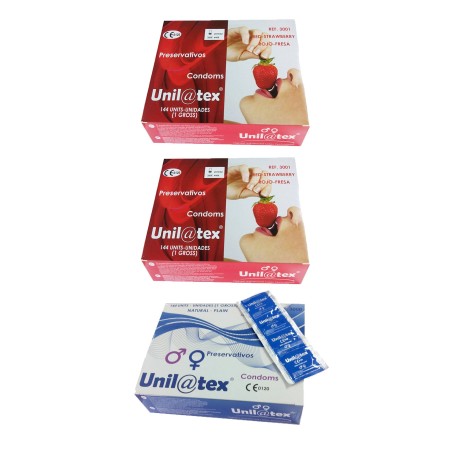 Oferta Preservativos Unilatex 3 cajas de 144 unidades cada una