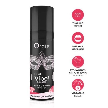 Orgie Vibrador Líquido Besable Dual Vibe Strawberry Gin & Tonic - Estímulo y Placer en Cada Gota