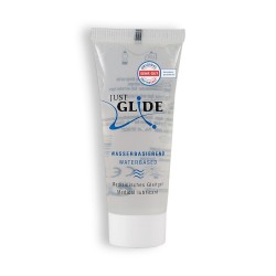 Lubricante base agua Just Glide 20ml seguro y vegano | Mascondon |