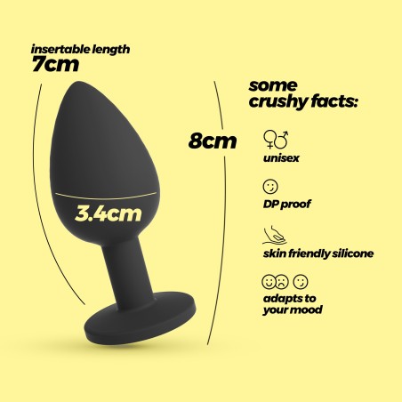 Crushious Camileo Plug Anal Mediano Negro con 4 Joyas Intercambiables Oferta