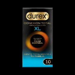 Durex Conexión Total XL 10 uds – Preservativos Ultra Finos Sin Látex
