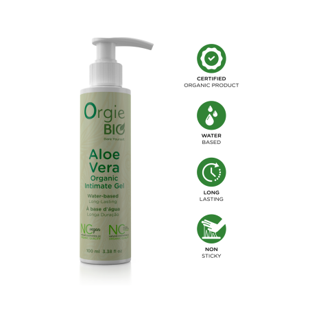 Orgie Gel de Masaje Orgánico Aloe Vera Bio 100 ml  – Hidratación Natural y Vegana